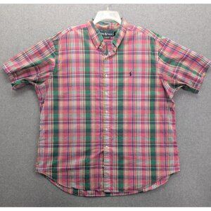 Ralph Lauren Shirt Mens 2XL Plaid Classic Fit Short Sleeve Button Up Classic
